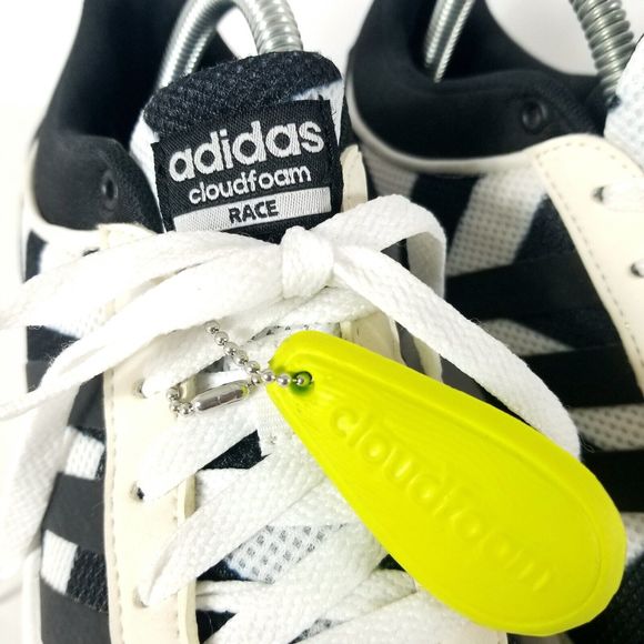 ADIDAS NEO CLOUDFOAM Women US 7 BLACK WHITE Geometric Running SNEAKERS AW5284 - Picture 5 of 10